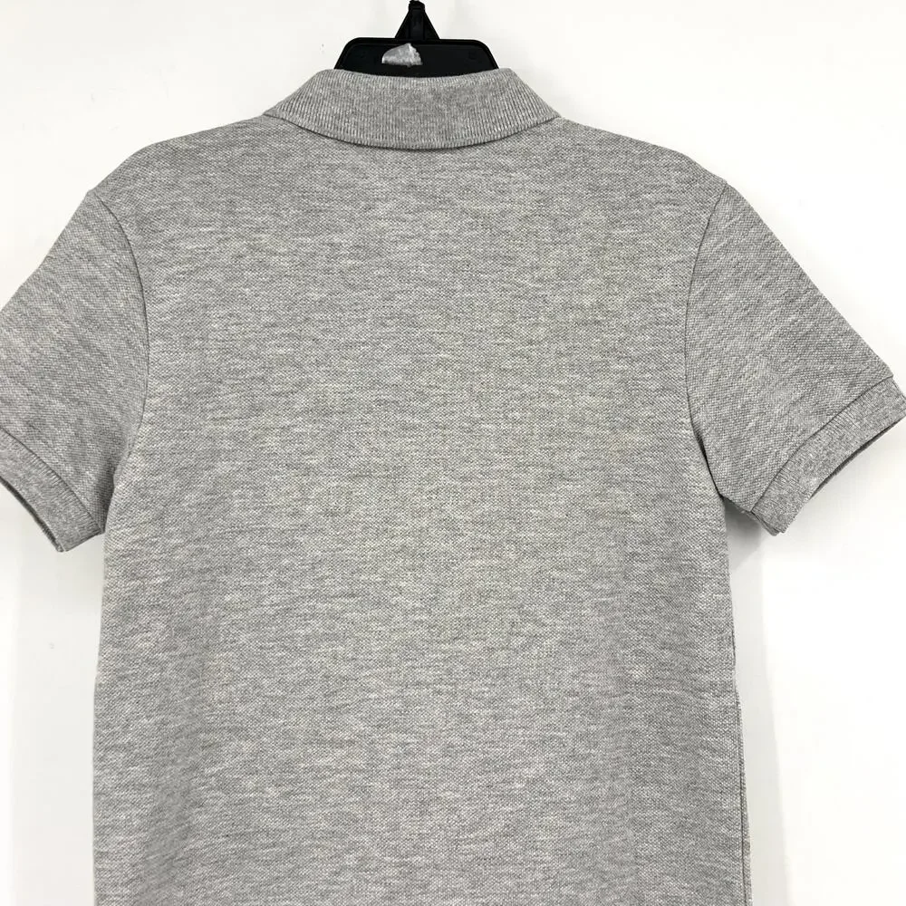 LACOSTE Kids Short Sleeve Classic Pique Polo Shirt SIZE 5 Grey NWT
